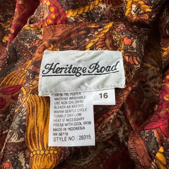 Vintage Heritage Road Blouse in Size 16 fits L & XL - Picture 6 of 6